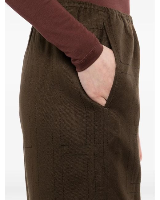 Totême Green Monogram Flannel Pajama Bottoms