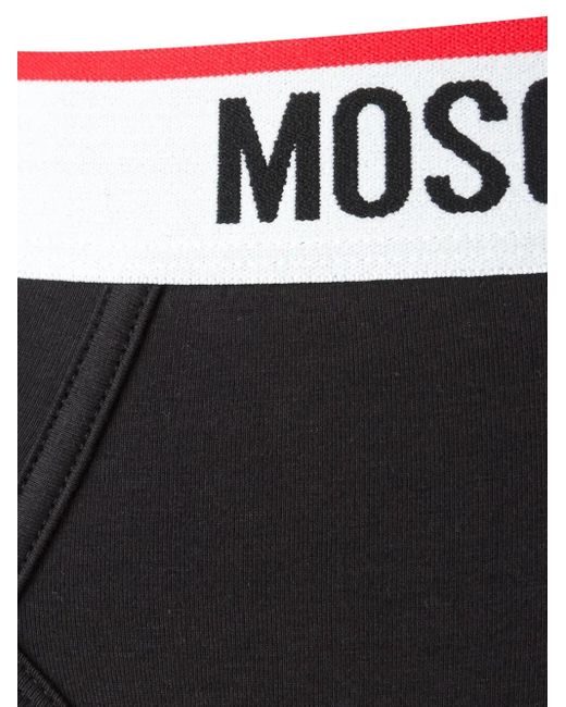 Moschino Black Logo-Strap Briefs (Set Of Two) for men