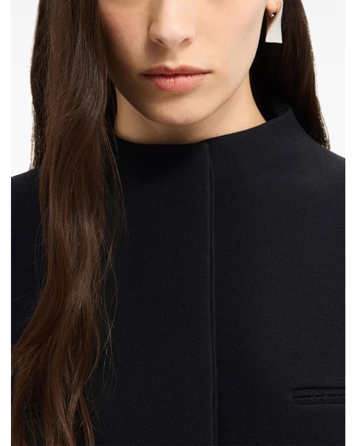 Courreges Black Heritage Crepe-Texture Coat