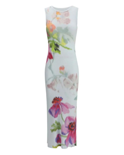 Robe À Fleurs Imprimées Loewe en coloris White
