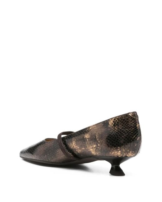 Pedro Miralles Brown 30Mm Metallic-Leather Pumps