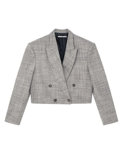 Stella McCartney Gray Cropped Double-Breasted Blazer