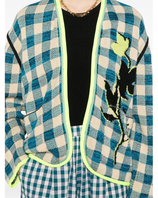 Forte Forte Green Checked Cardigan