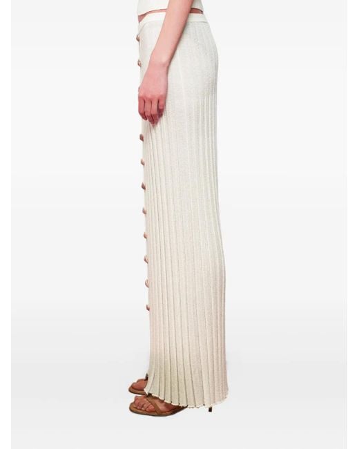 Christopher Esber Natural Pleated Buttoned Skirt