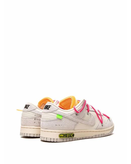 NIKE X OFF-WHITE Pink Nike Dunk Low "Lot 17" Sneakers