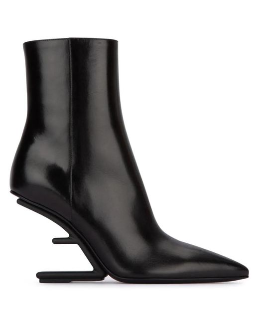 Fendi Black 95Mm Sculpted-Heel Boots