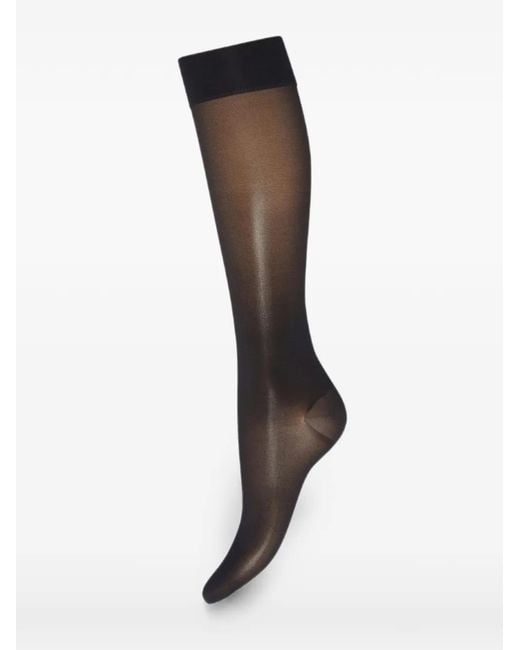 Wolford Black Pure Energy 30 Knee-High Socks