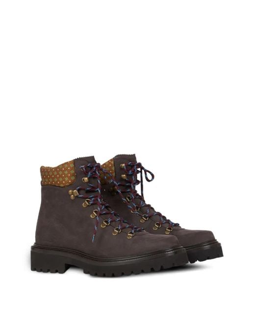 Etro Brown Trekking Ankle Boots for men