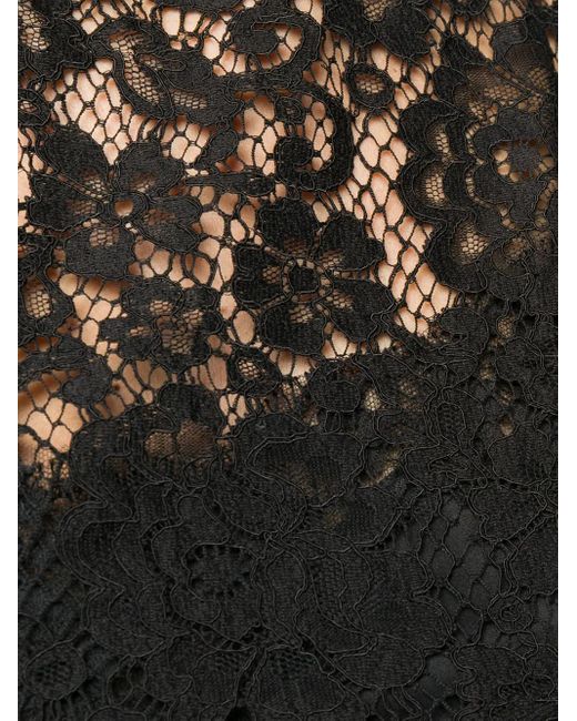 Dolce & Gabbana Black Cordonetto-Lace Long-Sleeve T-Shirt