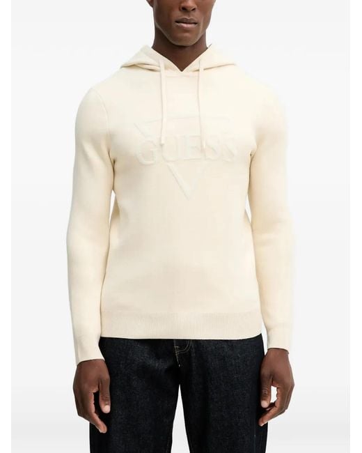 Guess Natural Logo-Lettering Hoodie for men