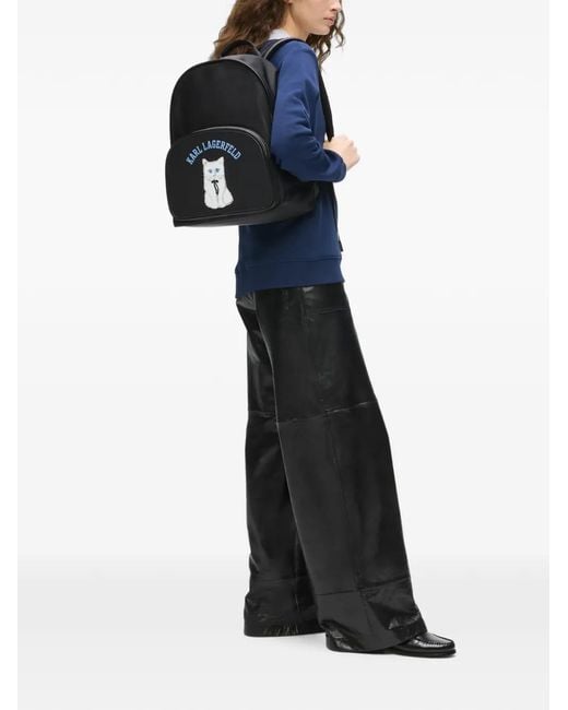 Karl Lagerfeld Blue Large Ikon Choupette Backpack