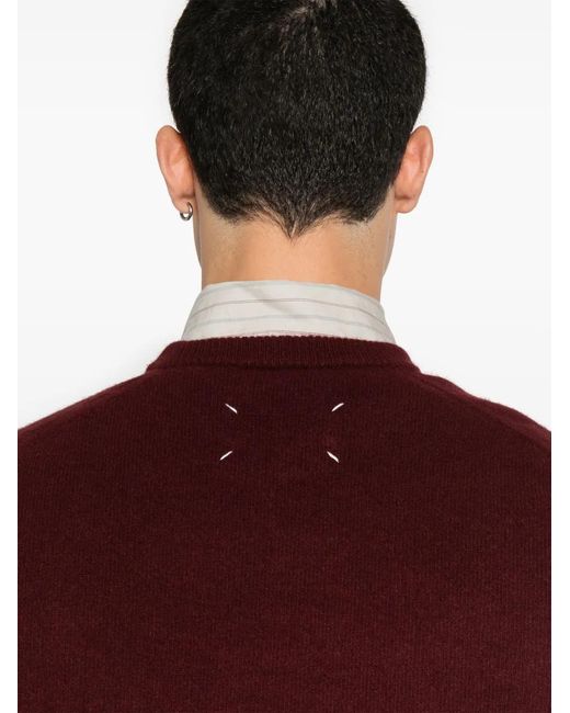 Maison Margiela Purple Crew-Neck Wool Sweater for men
