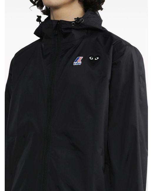 COMME DES GARÇONS PLAY Black X K-way Zip-up Hooded Jacket for men