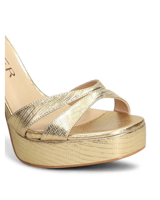 Werner Metallic Sandales Plateforme À Effet Peau De Lézard