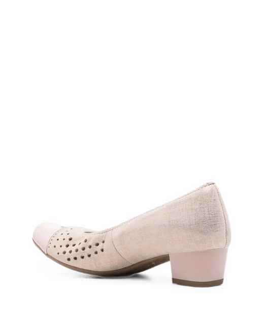 Ara Pink Perforated Cap-Toe Pumps