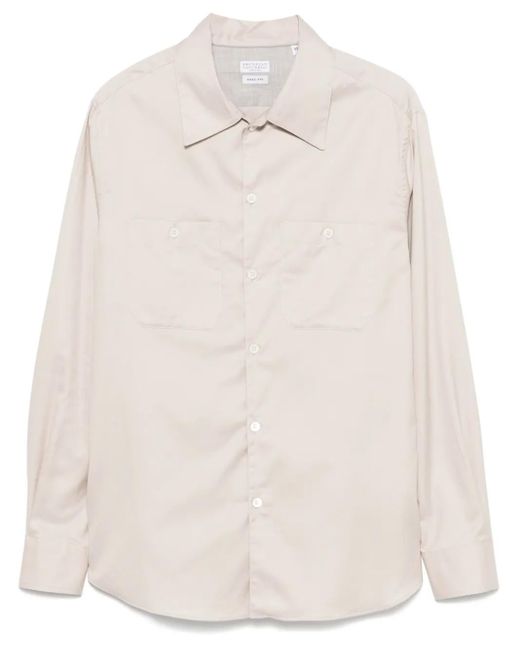 メンズ Brunello Cucinelli コットン シャツ Natural