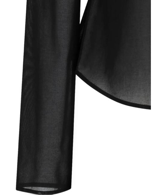 Amomento Black Sheer Slim-Fit Shirt