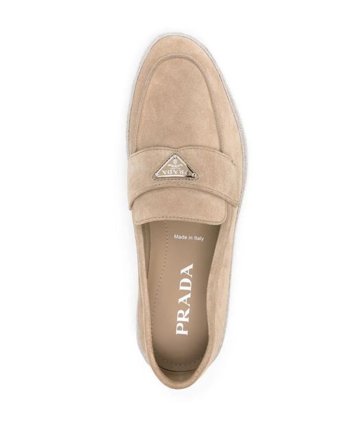 Prada Multicolor Suede And Raffia Loafers for men