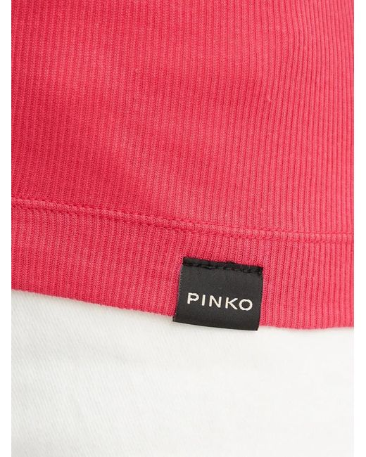 Pinko Red Ribbed Tank Top