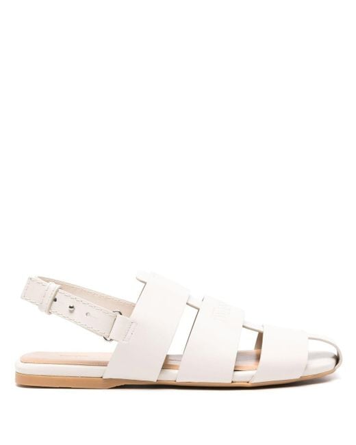 J.W. Anderson White Neutral Fisherman Slingback Leather Sandals - Women's - Rubber/calf Leather