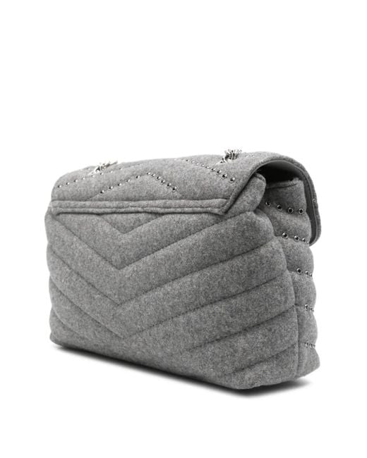 Twinset Gray Quilted Studded Crossbody Bag