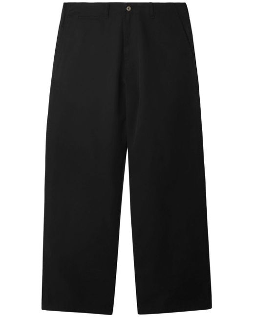 Burberry Black Mid-rise Wide-leg Trousers for men