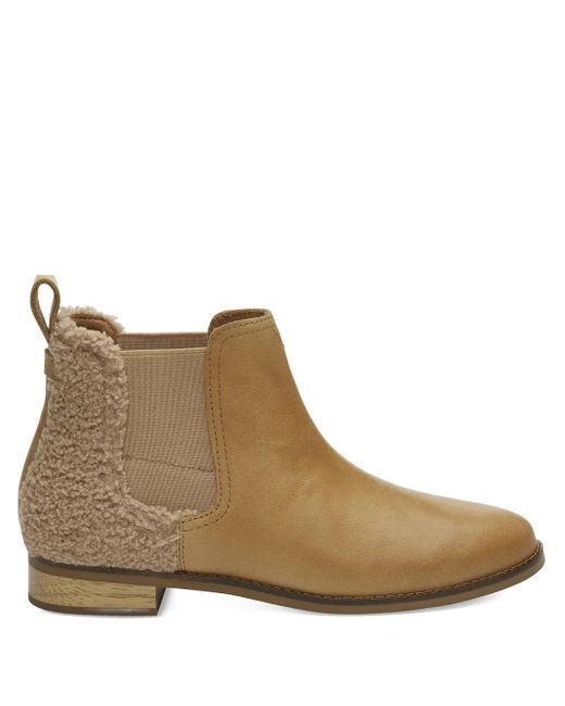 TOMS Brown Ella Shearling-Panel Chelsea Boots