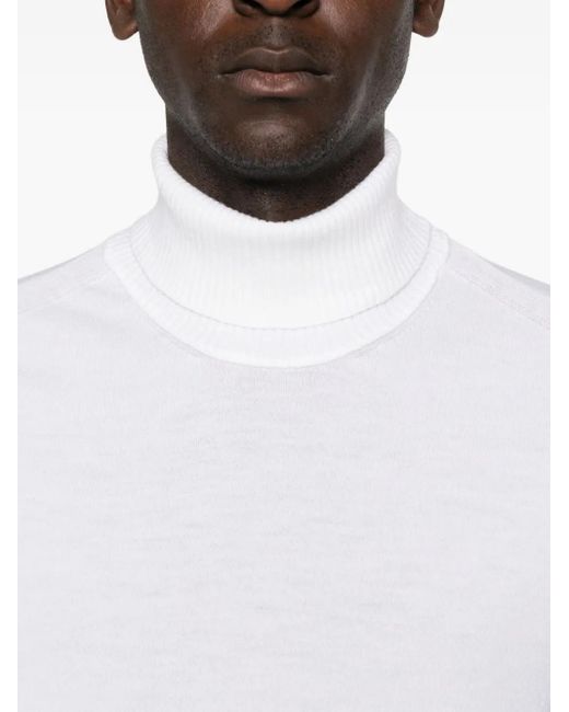 C P Company White Lens-Detail Turtleneck Sweater for men