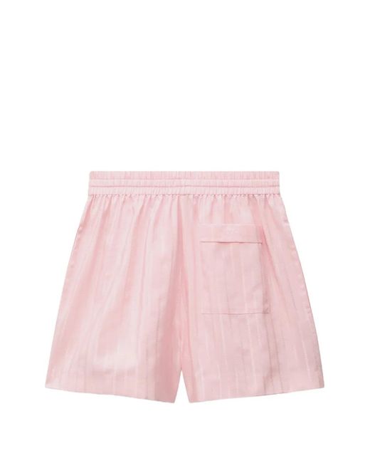 Versace Pink Greca-Pattern Drawstring Shorts