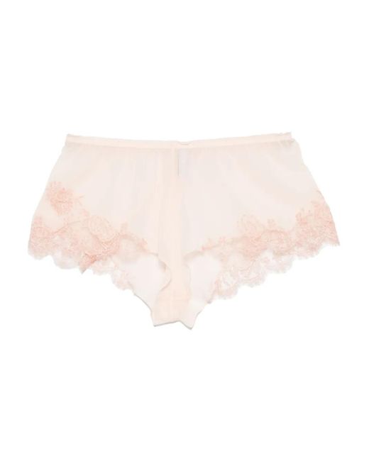 Carine Gilson Caudry レース シルクショーツ Natural