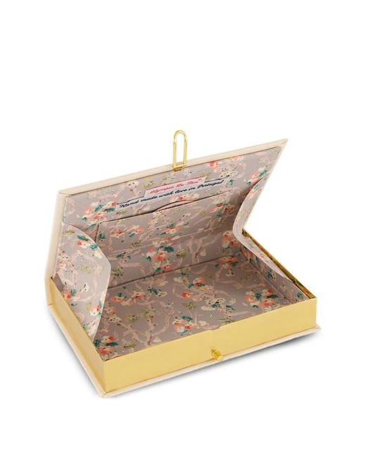 Olympia Le-Tan White Open Your Mind Embroidered Book Clutch Bag
