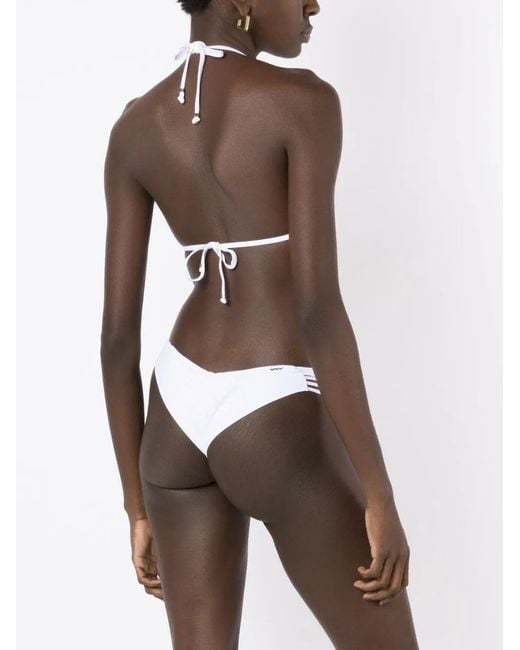 Amir Slama White Halterneck Tie-Fastening Bikini