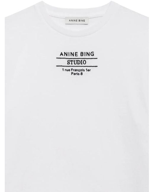 Anine Bing White Shelley Studio T-Shirt