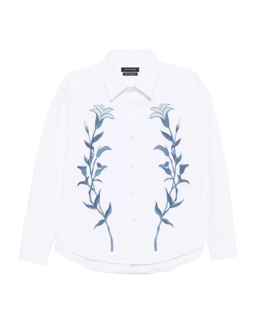 Camicia Con Ricamo Floreale di JUNTAE KIM in White da Uomo