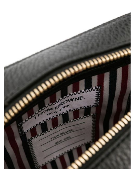 Thom Browne Black 4-bar Vertical Leather Camera Bag