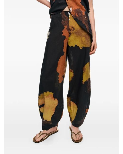 Bimba Y Lola Blue Blot Print Trousers