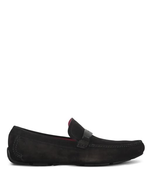 Ferragamo Black Suede Loafers for men