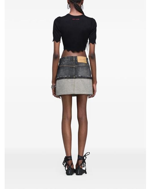 Marc Jacobs Black Minijupe À Ourlet Retroussé