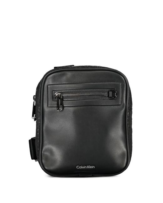 Calvin Klein Black Logo-Detail Messenger Bag for men