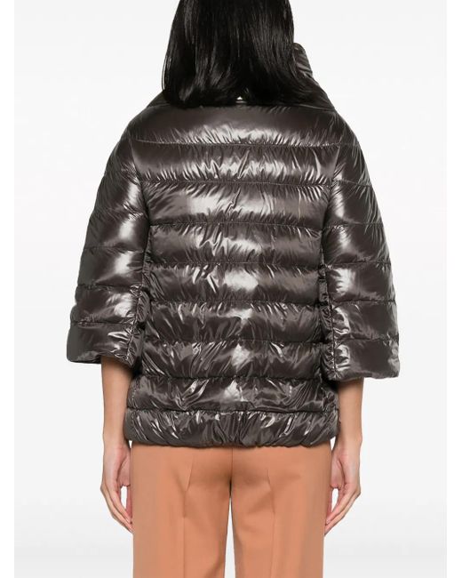 Herno Black Funnel-Neck Padded Jacket