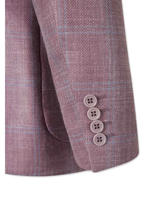 Canali Purple Check-Pattern Blazer for men