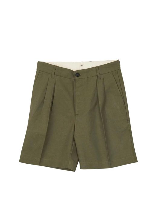 Fortela Green Cotton Bermuda Shorts for men