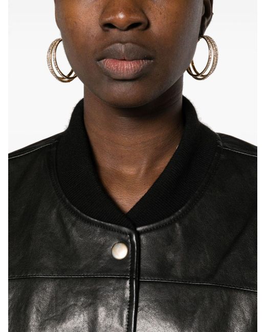 Isabel Marant Black Adriel Leather Bomber Jacket