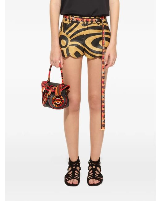 Emilio Pucci Metallic Scallop-Trim Shorts