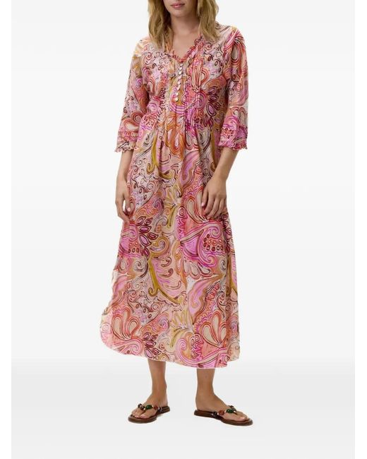 One Season Red Poppy Midi Dress