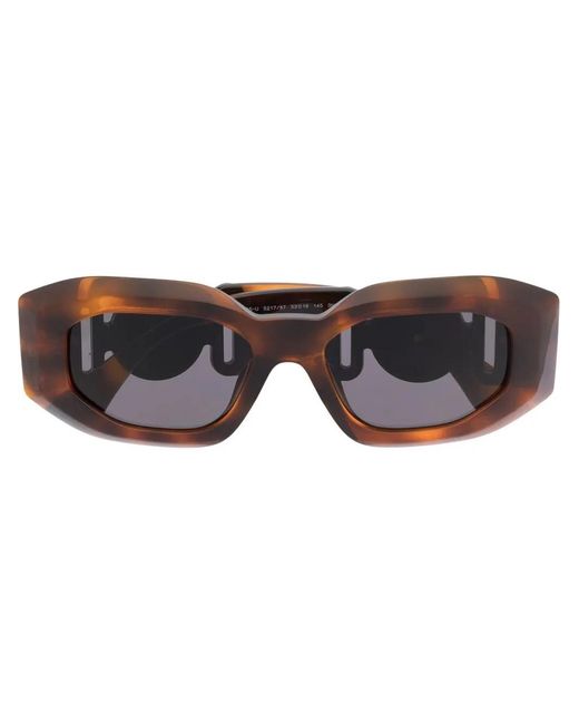 Versace Brown Medusa Oval-Frame Sunglasses