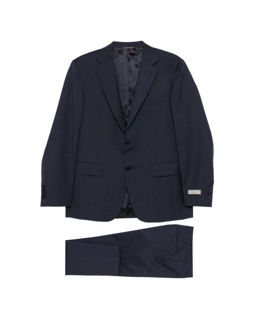 Canali Blue Notched Lapel Two-Piece Suit for men