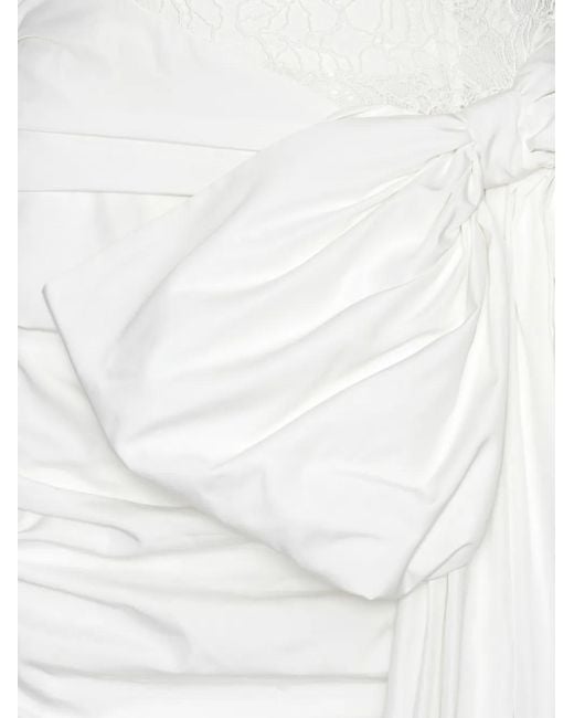 ROTATE BIRGER CHRISTENSEN White Fitted Mini Dress With Bow