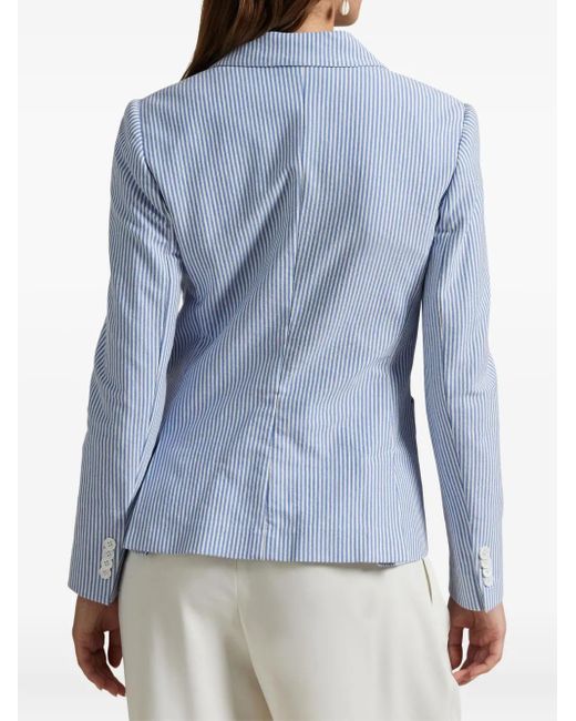 Polo Ralph Lauren Blue Double-Breasted Pinstripe Blazer