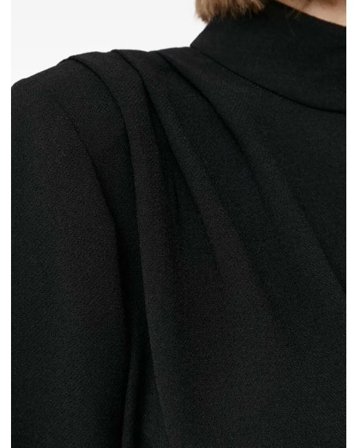Notes Du Nord Black High-Neck Pleated Mini Dress